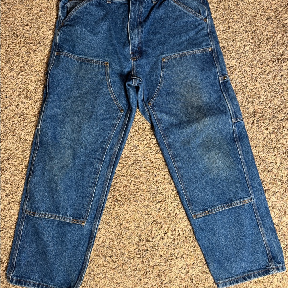Big Bill Men’s Vintage 1993 Double Knee Logger Jeans Suspender Holders 38x30